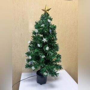 Vintage Fiber Optic Rotating color changing Christmas Tree